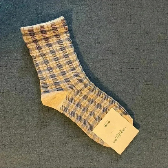 Blue Plaid Socks, Women’s OS, NWT - Picture 1 of 4